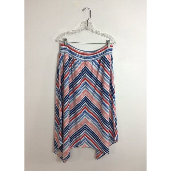 Boho Maxi Skirt Asymmetrical Hem Womens Large - Picture 1 of 6